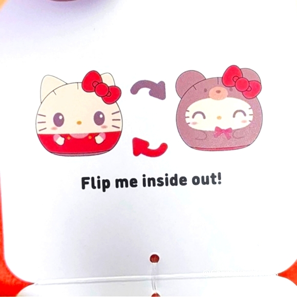 HELLO KITTY 🐻 LG HK Teddy Bear Reversible Plushies Sanrio TeeTurtle NWT - Picture 4 of 8